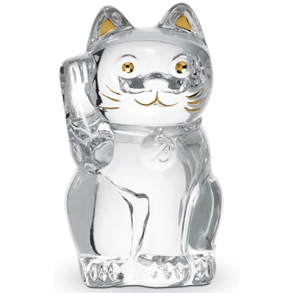 【レビューで送料無料】 Baccarat Cat Maneki Neko 彫刻・オブジェ